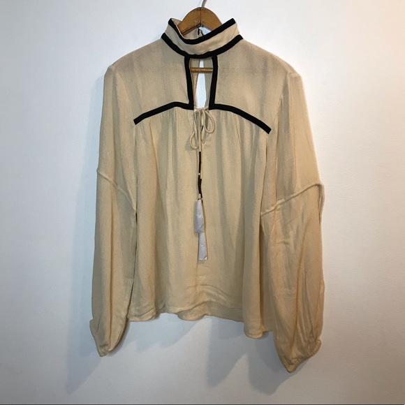 SOLD||Tularosa Revolve Carmen Blouse Boho Cream M - Picture 4 of 11
